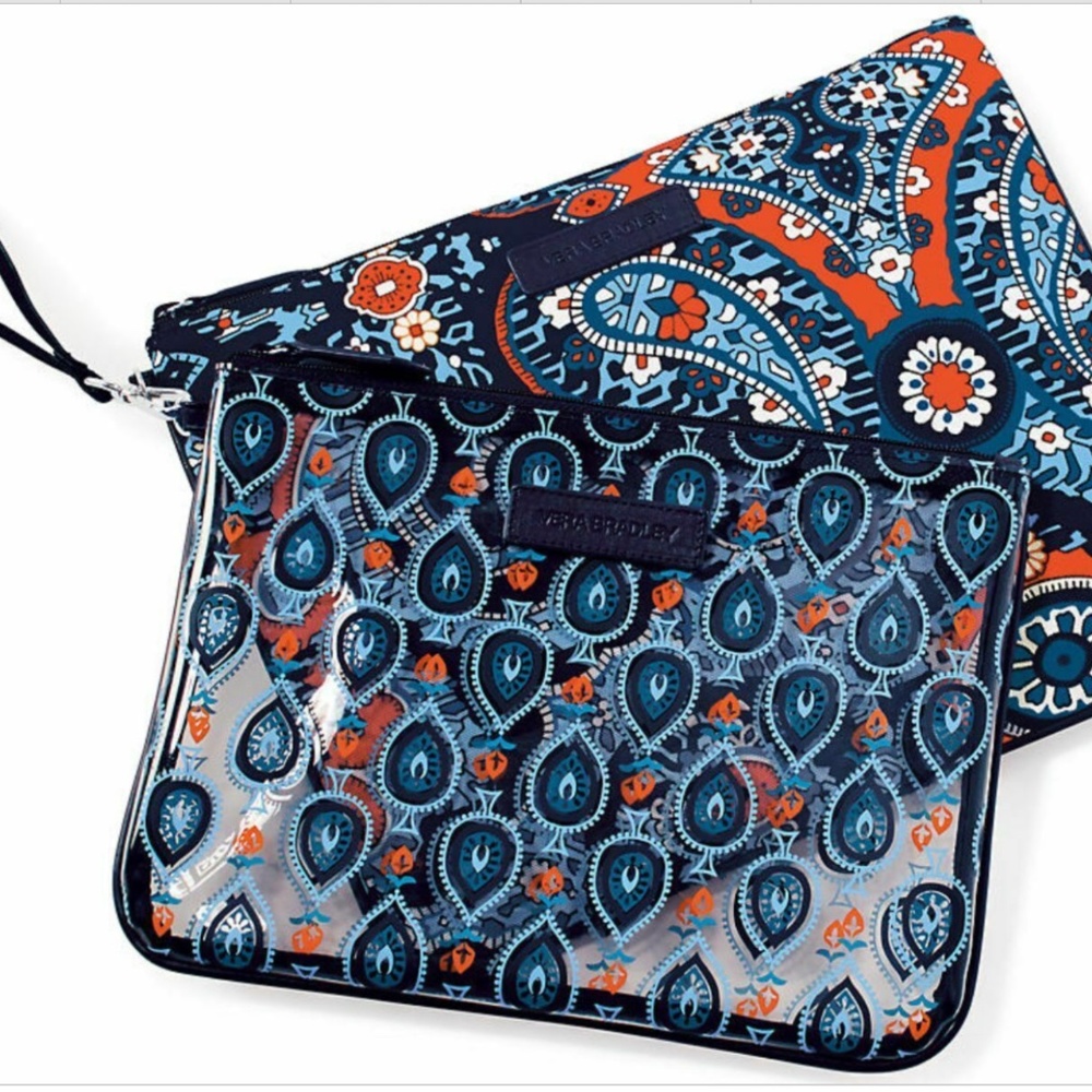 NWT Vera Bradley Beach Pouch Set in Marrakesh Cosmetic Case